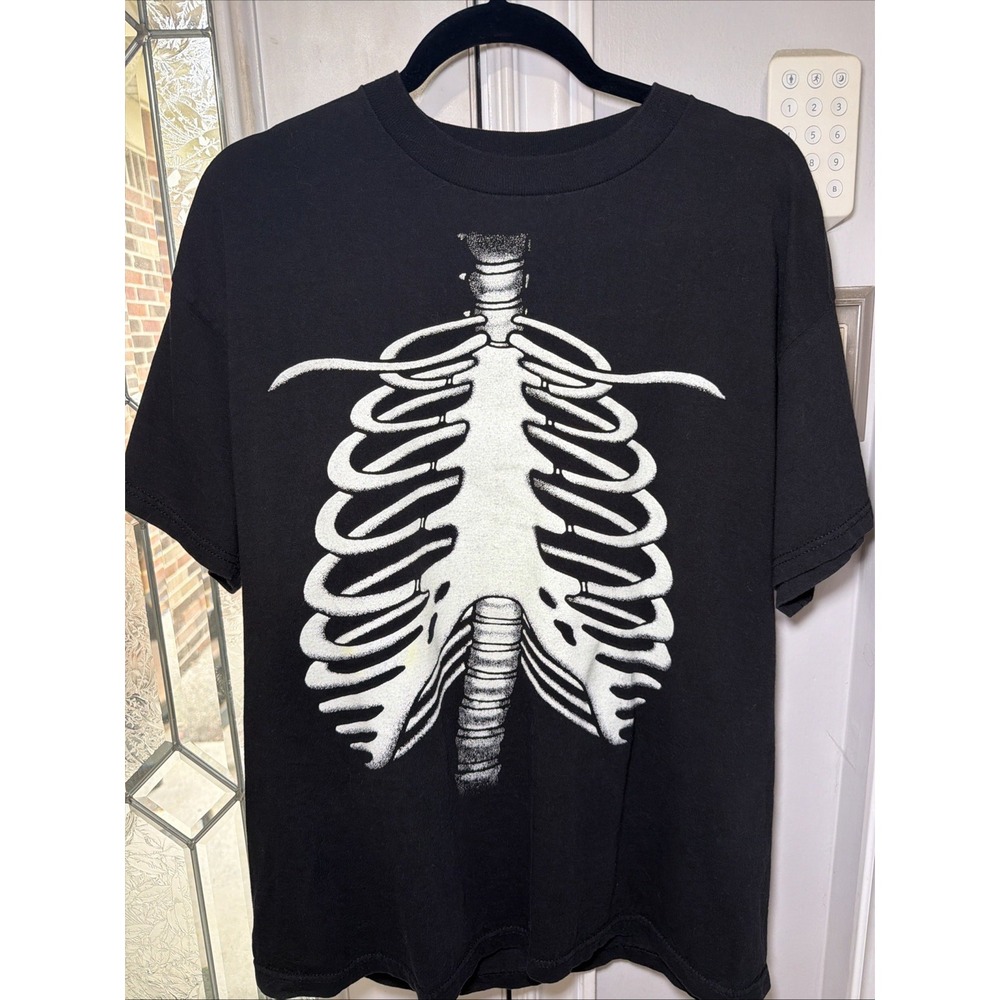 Vintage 90s Skeleton Rib Cage T-Shirt Delta Pro Weight Large Anatomy Bones